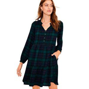 NWT LOFT Shimmer Plaid Tiered Pocket Dress